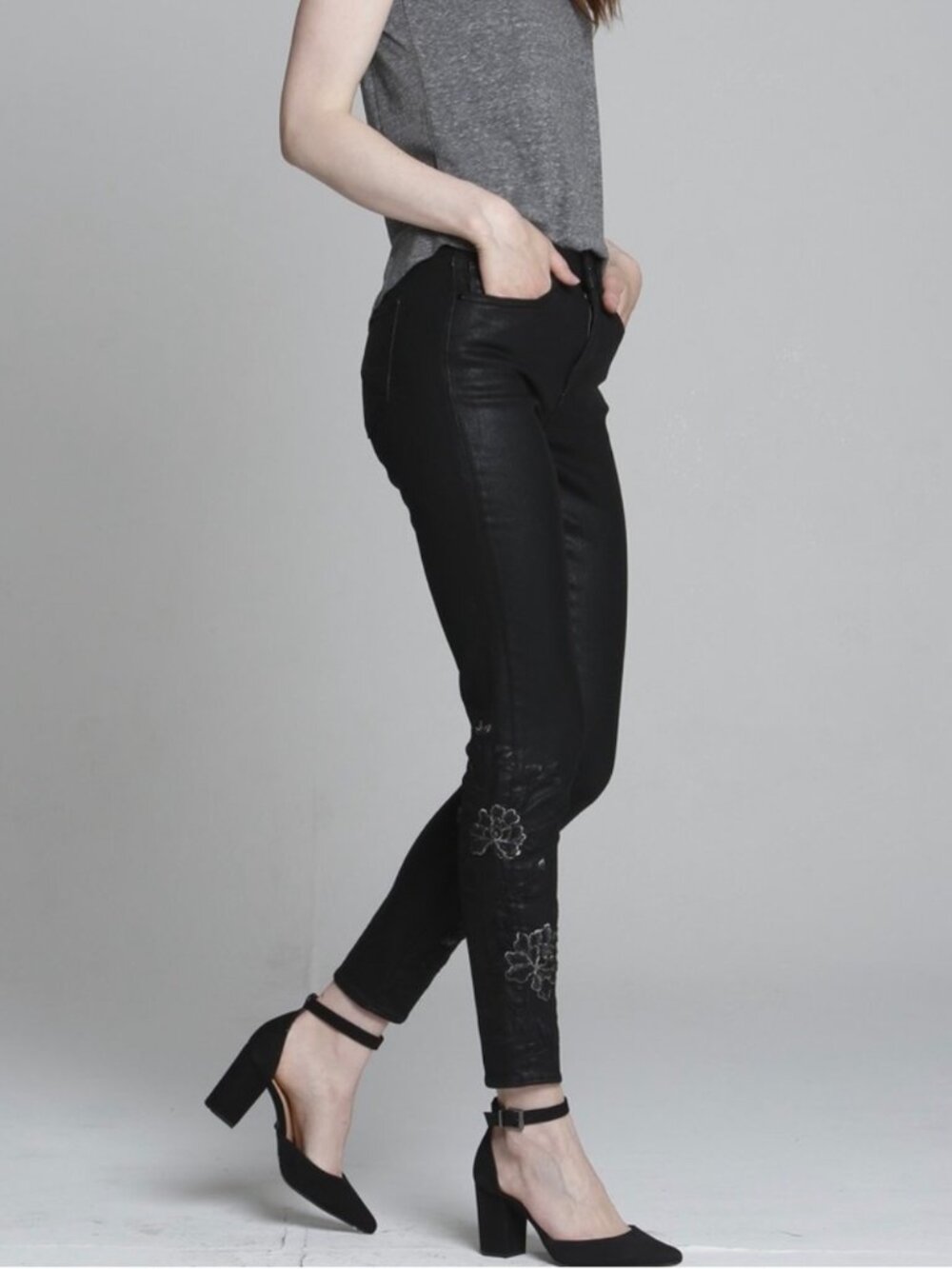 DRIFTWOOD | Jackie High Rise Coated Slim Jeans | "Scorpio" | Size 28